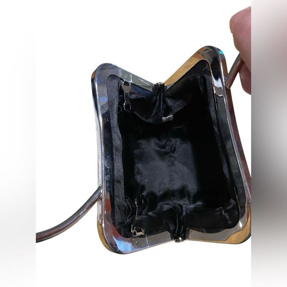 Rhinestone Mini Clutch Circle Handle Clasp Closure - Picture 4 of 6